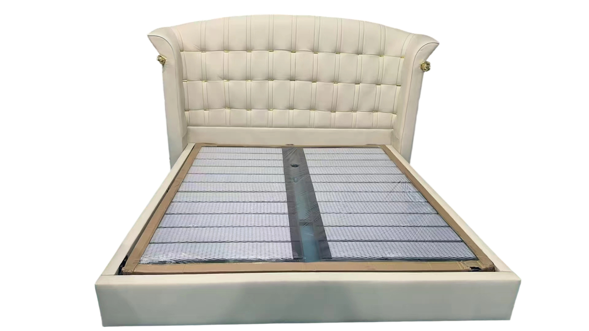 Imperial Tufted Wingback Leather Bedstead