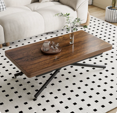 Star-Cross Lift Coffee Table with Flip-Leaf Extension Top