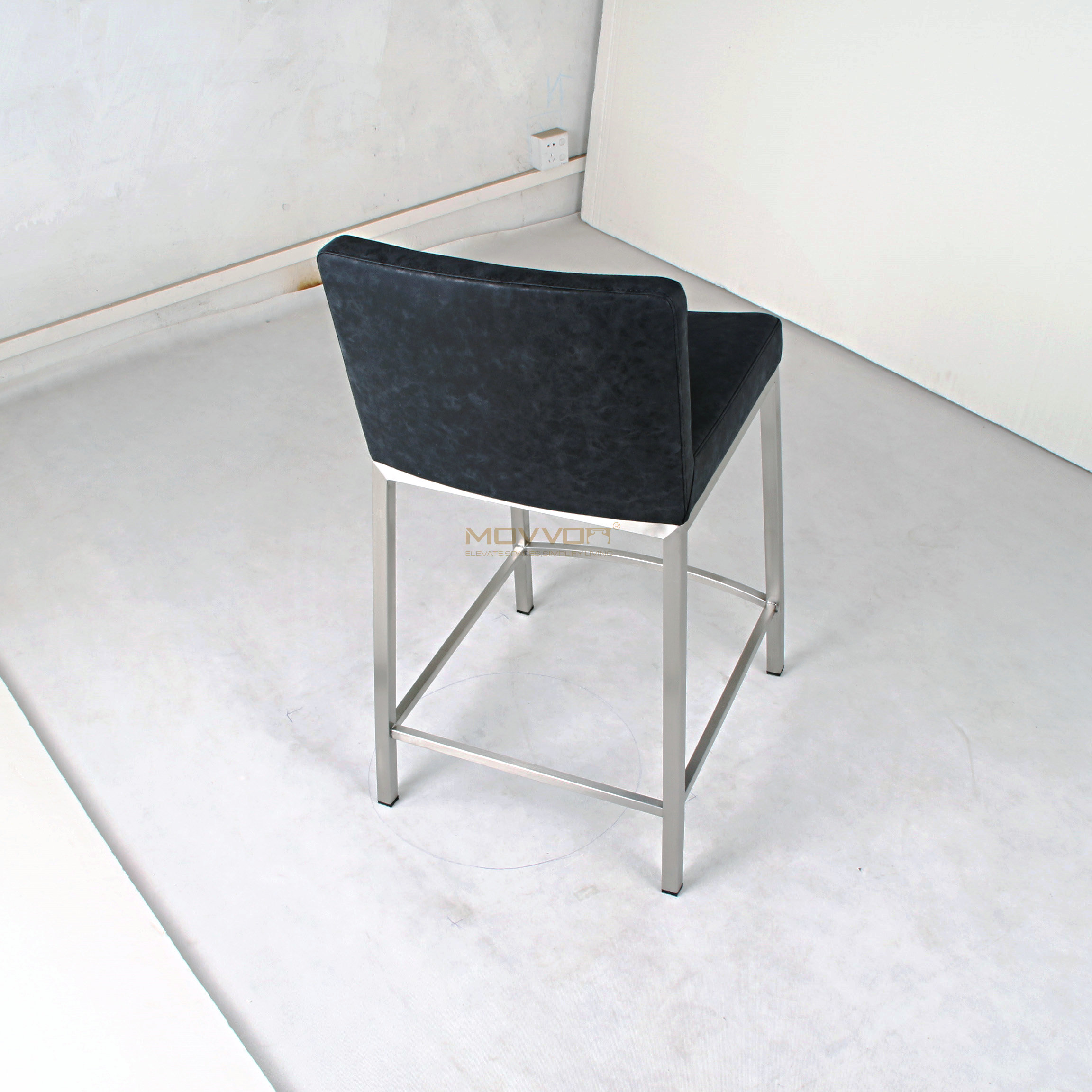 Round Loop Back Adjustable Swivel Bar Stool