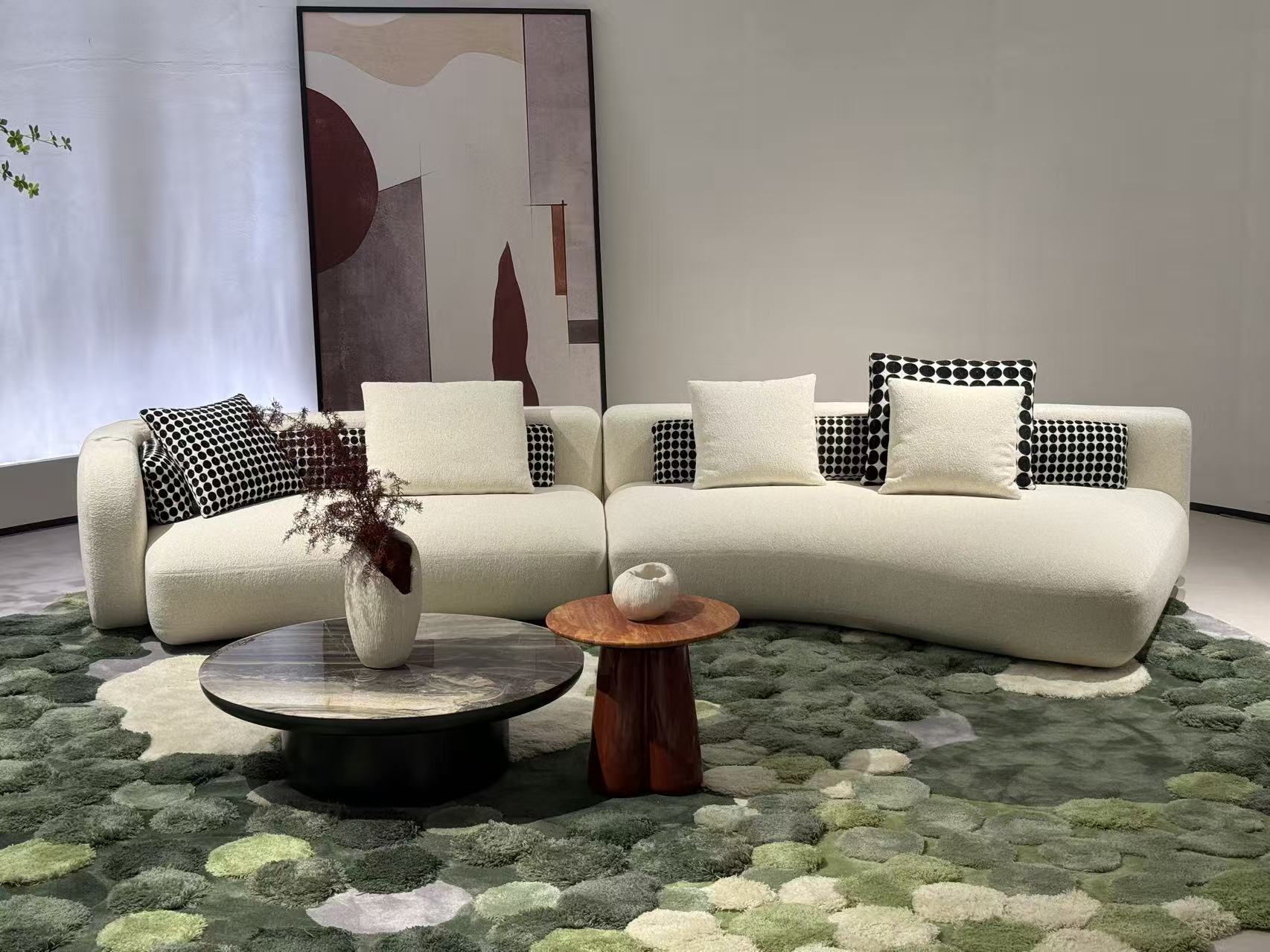 Cloud-Like Italian Modular Sofa for Curved Lounge Spaces