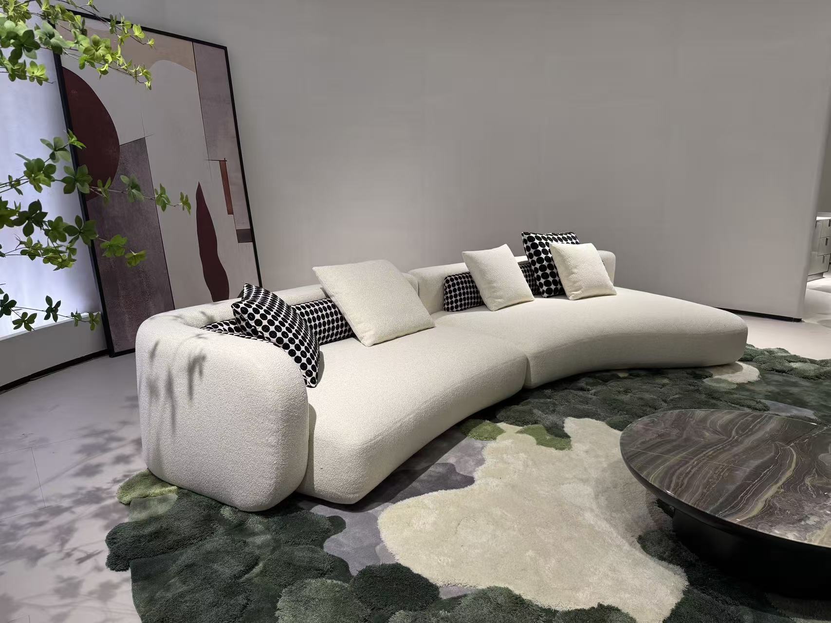 Cloud-Like Italian Modular Sofa for Curved Lounge Spaces