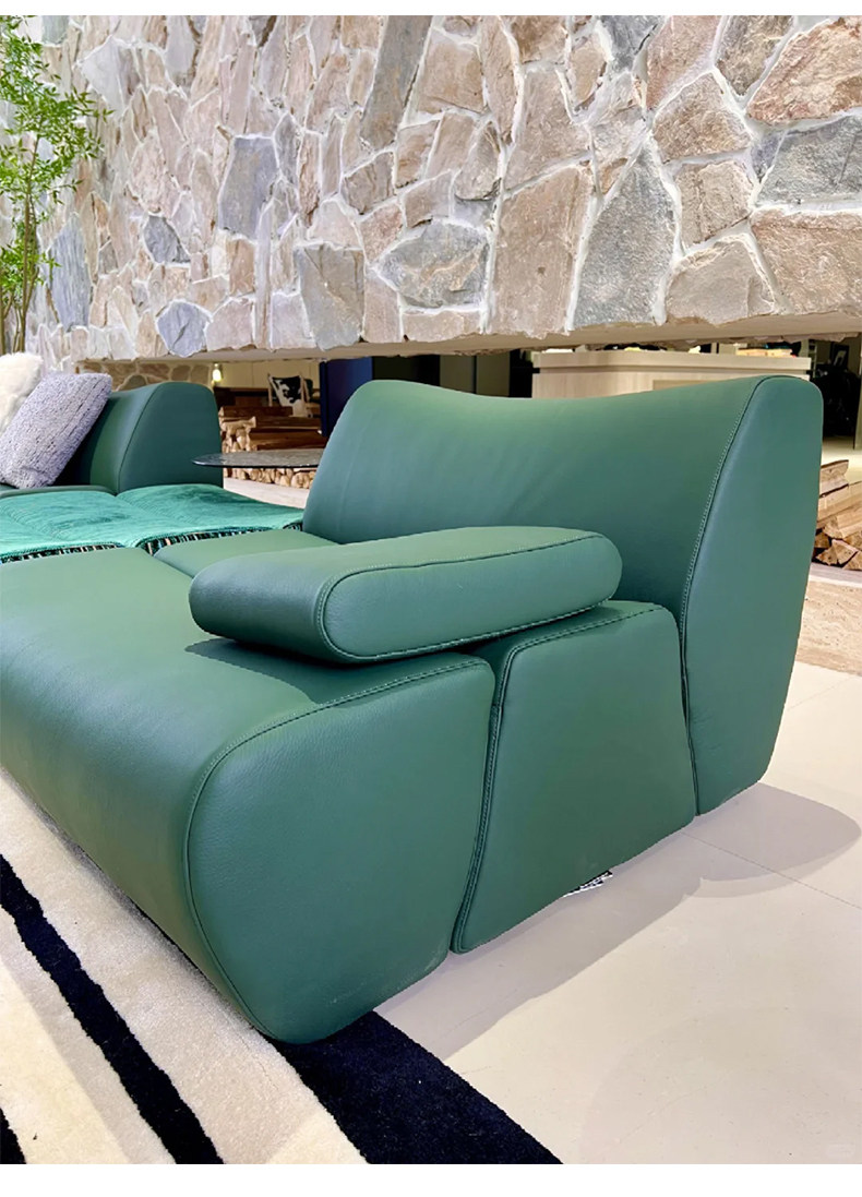 Emerald Mixed-Material Modular Sofa for Extended Lounge Layouts