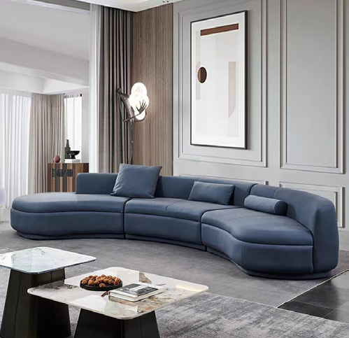 Crescent Double-Chaise Lounge Sofa for Curved Modern Living Spaces