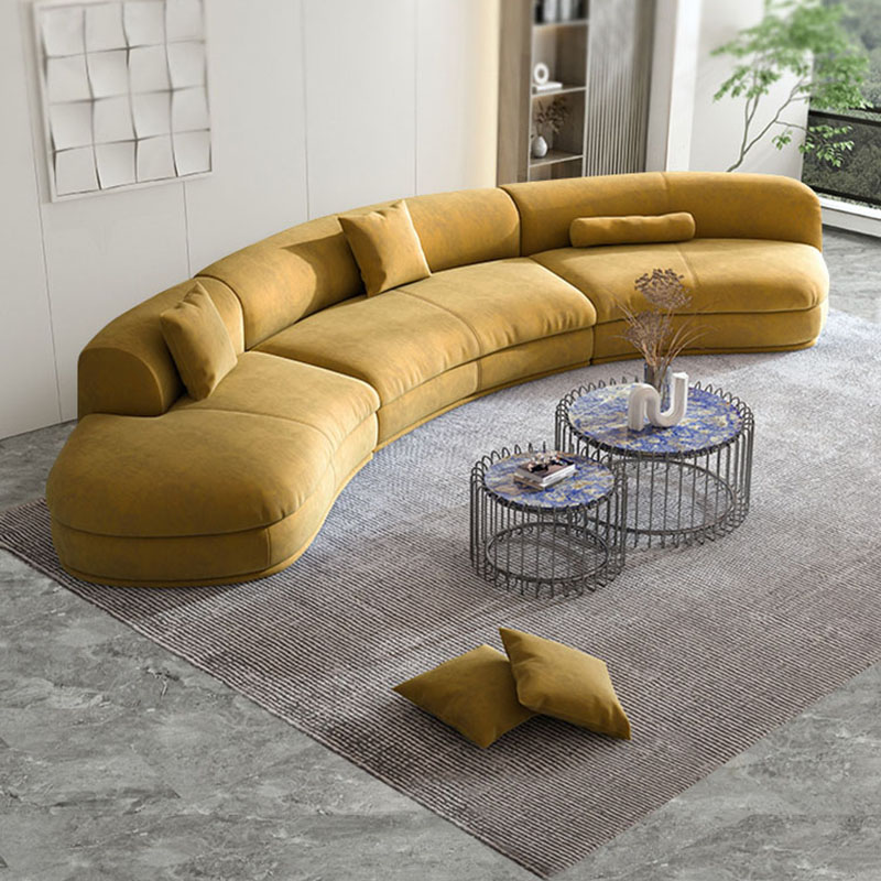 Crescent Double-Chaise Lounge Sofa for Curved Modern Living Spaces
