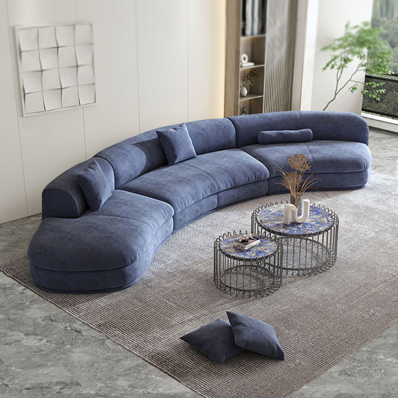 Crescent Double-Chaise Lounge Sofa for Curved Modern Living Spaces
