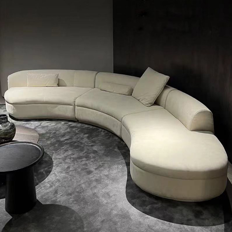 Crescent Double-Chaise Lounge Sofa for Curved Modern Living Spaces