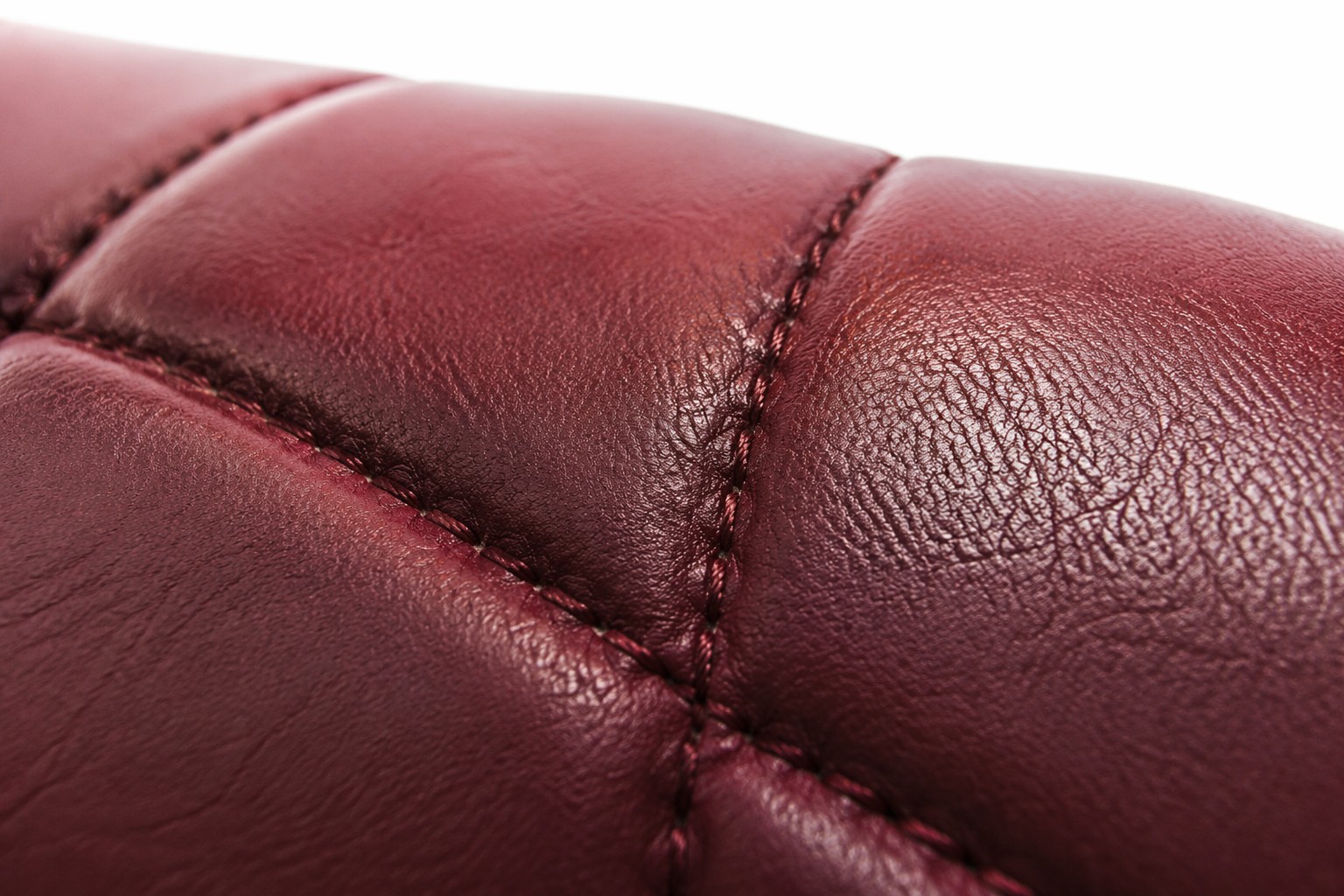 ​Rose Red Channel-Tufted Sofa with Metal Accent Back Gap
