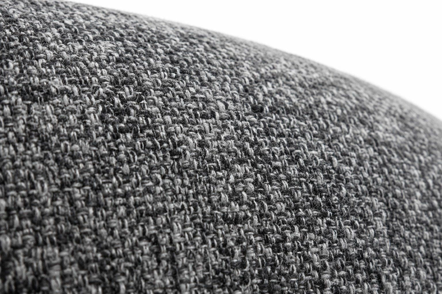 Dark Pebble Chaise Sofa with Cream Back Pillows and Organic Low Form